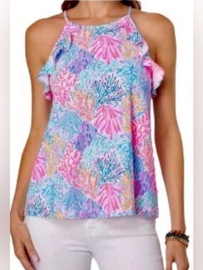 Lilly Pulitzer Billie Tank Top Color Multi Splashdance Size S